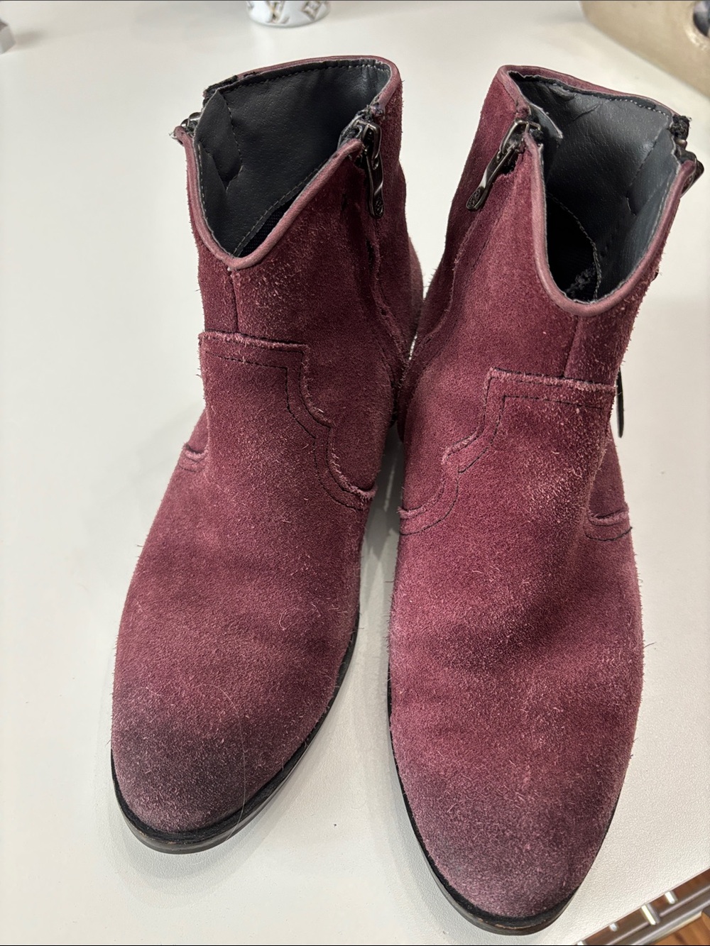 bussola Burgundy Suede Boots